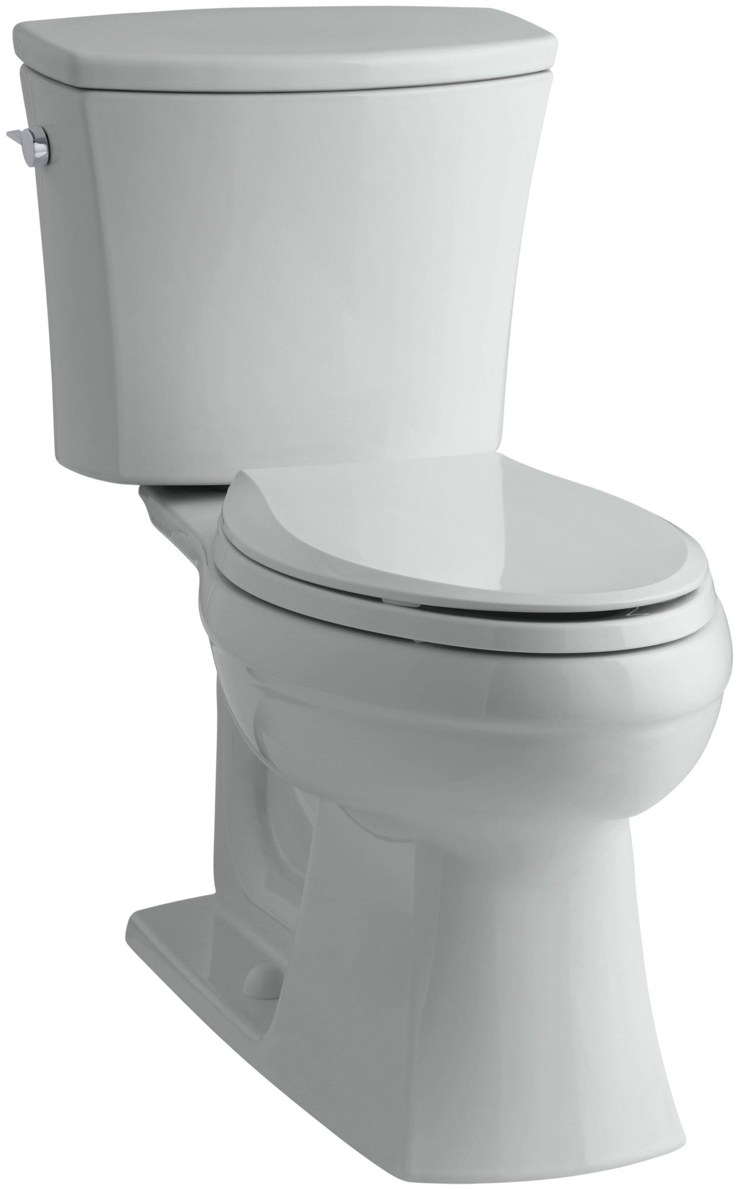 Kohler K-3754-95 Kelston Ice Grey Comfort Height Two-Piece Elongated Toilet with Left Lever Less Seat 1.6 GPF
