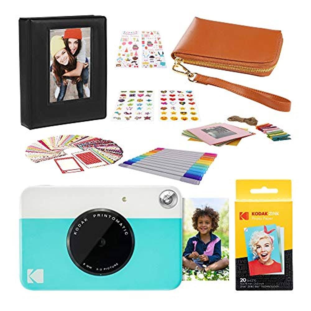 Kodak Printomatic Instant Print Camera (Blue) 2x3 Photo Album Kit