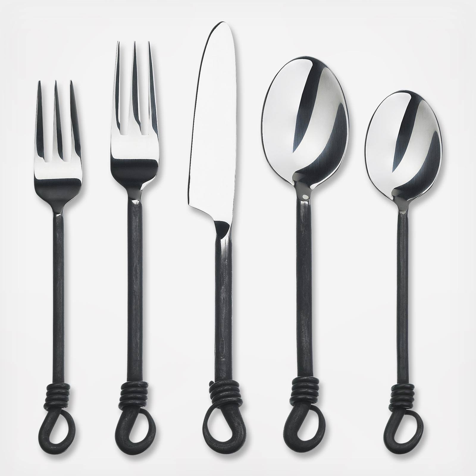 Gourmet Settings Twist N Shout 20-Piece Stainless Steel Flatware Set