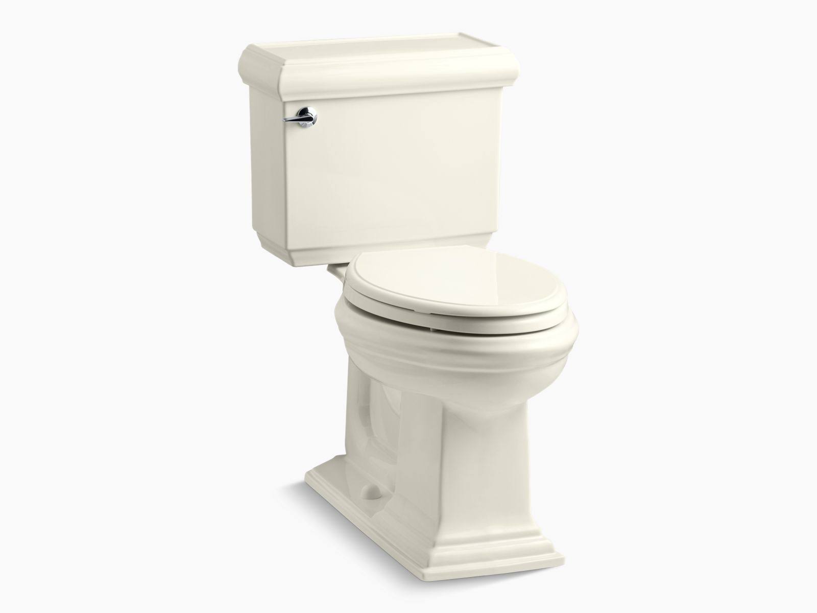 Kohler K-3816-96 Memoirs Comfort Height Two-Piece Elongated 1.28 GPF Toilet with Classic Design, Biscuit