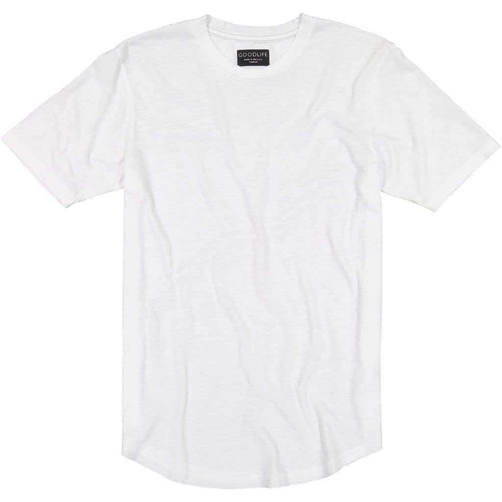 Men&s Goodlife Triblend Scallop Crewneck T-Shirt, Size X-Large - White