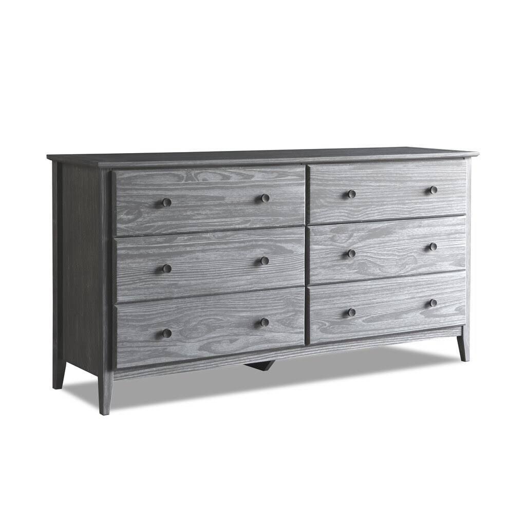 Grain Wood Furniture Greenport 6-Drawer Dresser - Brushed Grey