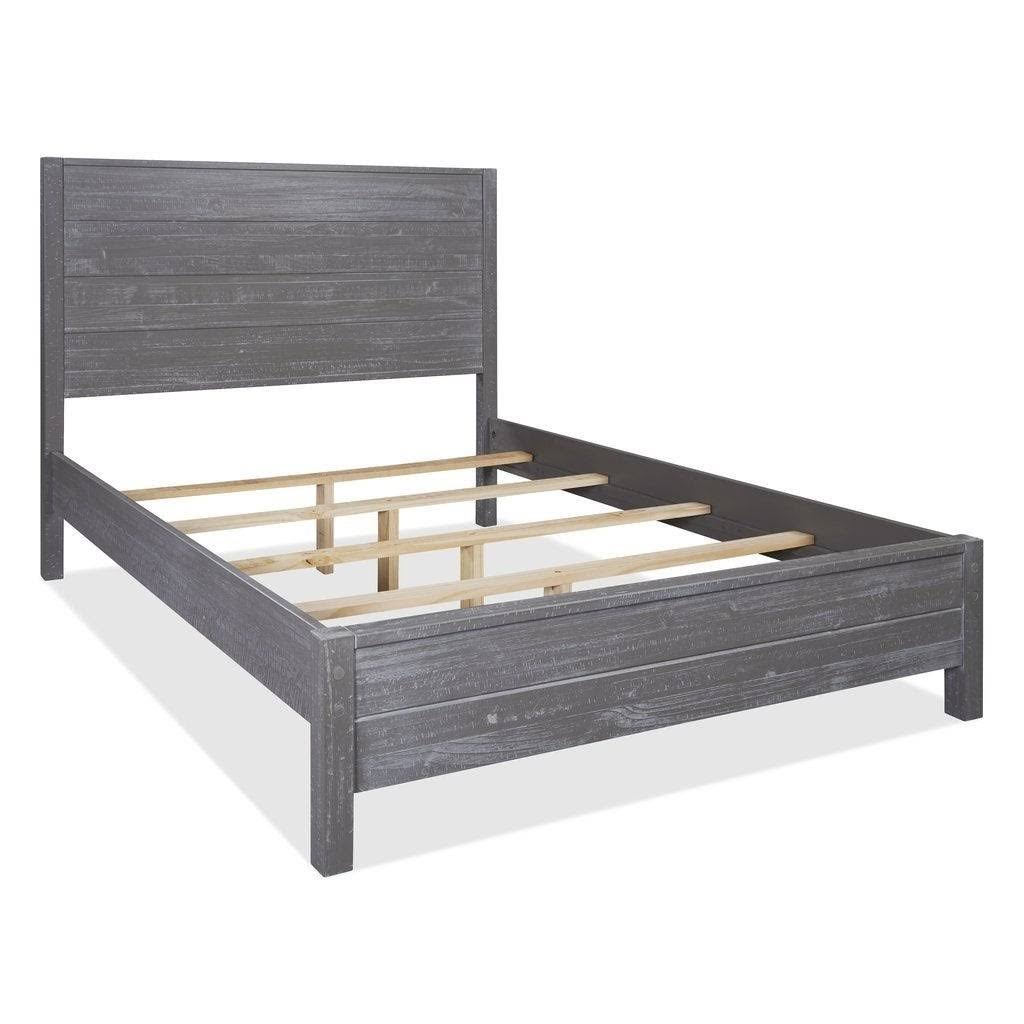 Grain Wood Furniture Montauk Queen Solid Wood Panel Bed - Rustic Grey