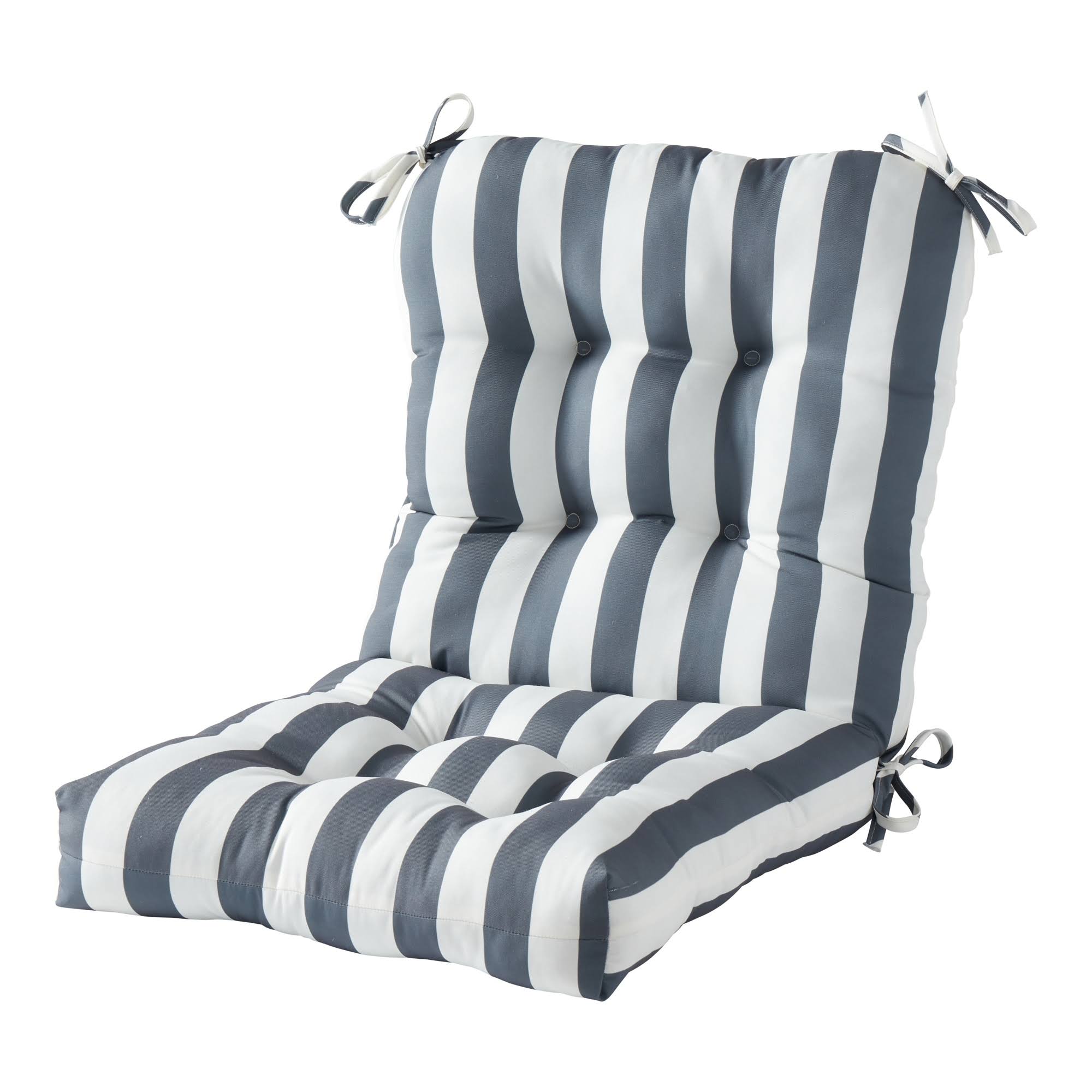 Greendale Home Fashions 42 x 21 in. Outdoor Seat/Back Chair Cushion Canopy Stripe Gray