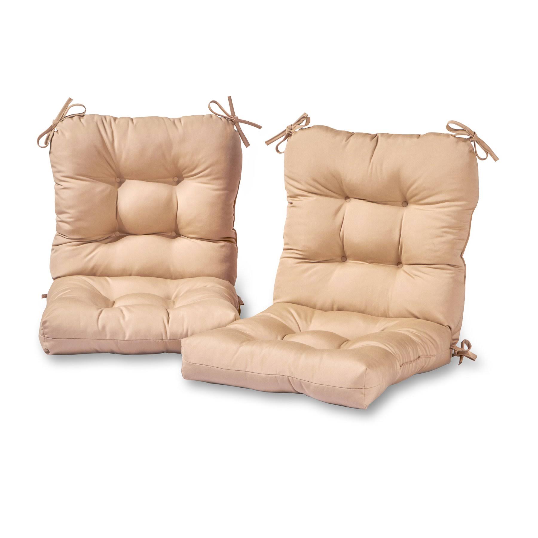 Set of 2 Outdoor Seat/Back Chair Cushion Stone Greendale Home Fashions