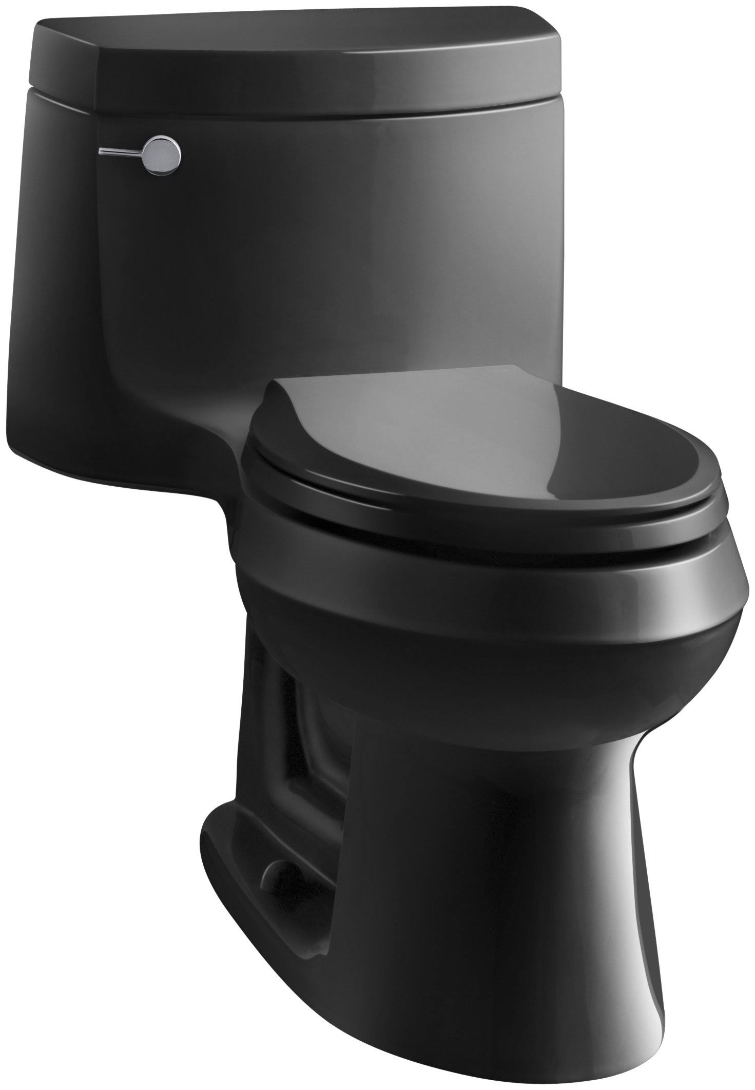 Kohler K-3828-7 Black Black Cimarron One Piece Elongated 1.28 GPF Comfort Height Toilet with Left Hand Trip Lever