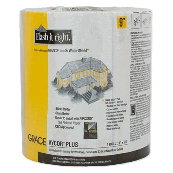Grace Vycor Plus Self-Adhering Flashing - 9x22 x 75& Roll 21481