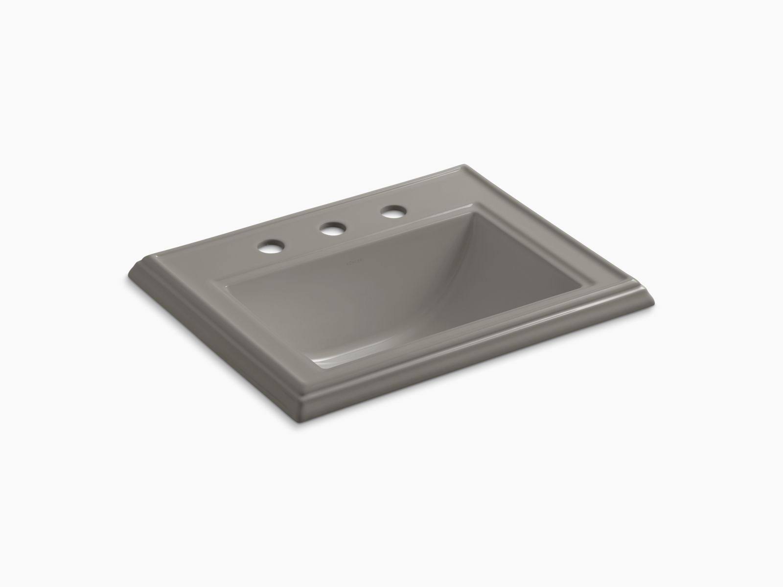 KOHLER K-2241-8-K4 Memoirs Classic Drop-In Bathroom Sink with 8 In. Widespread Faucet Holes, Cashmere