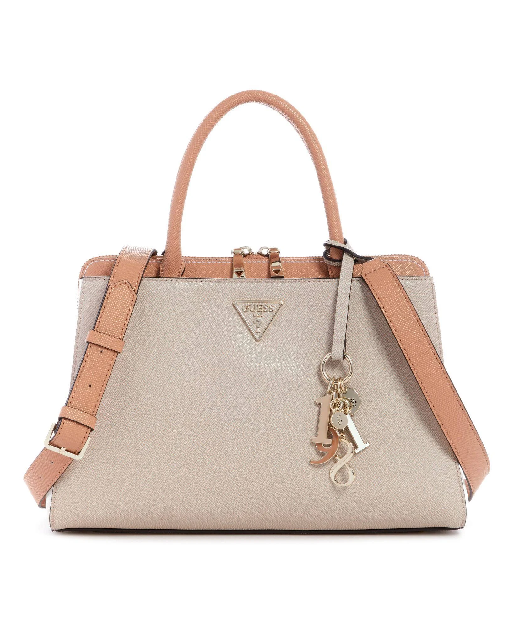 Guess Maddy Girlfriend Satchel - Natural Multi/Gold