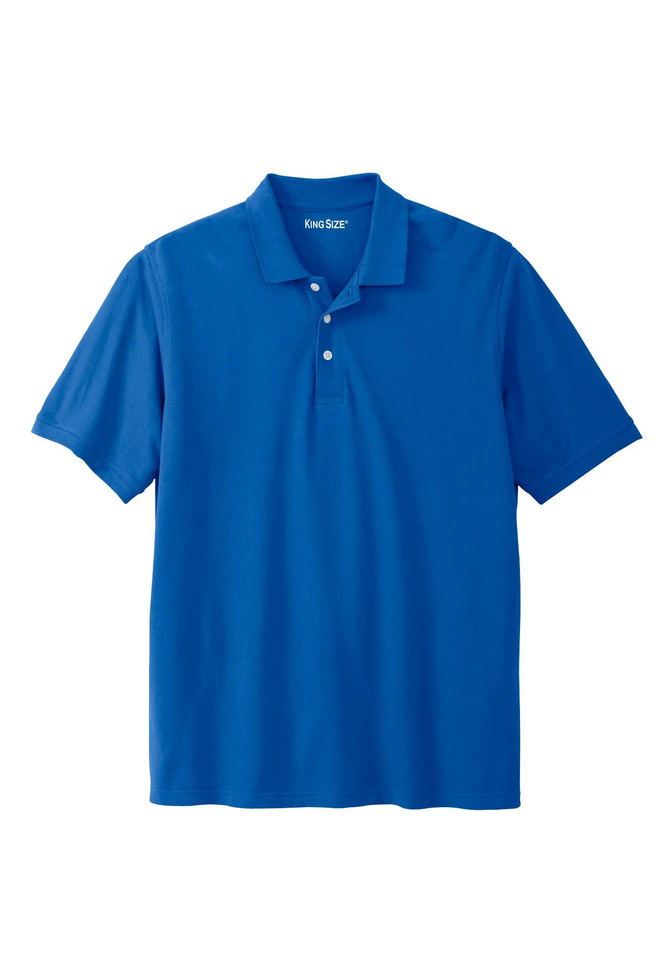 Men&s Big u0026 Tall Pique Polo Shirt by KingSize in Royal Blue (Size 4XL)