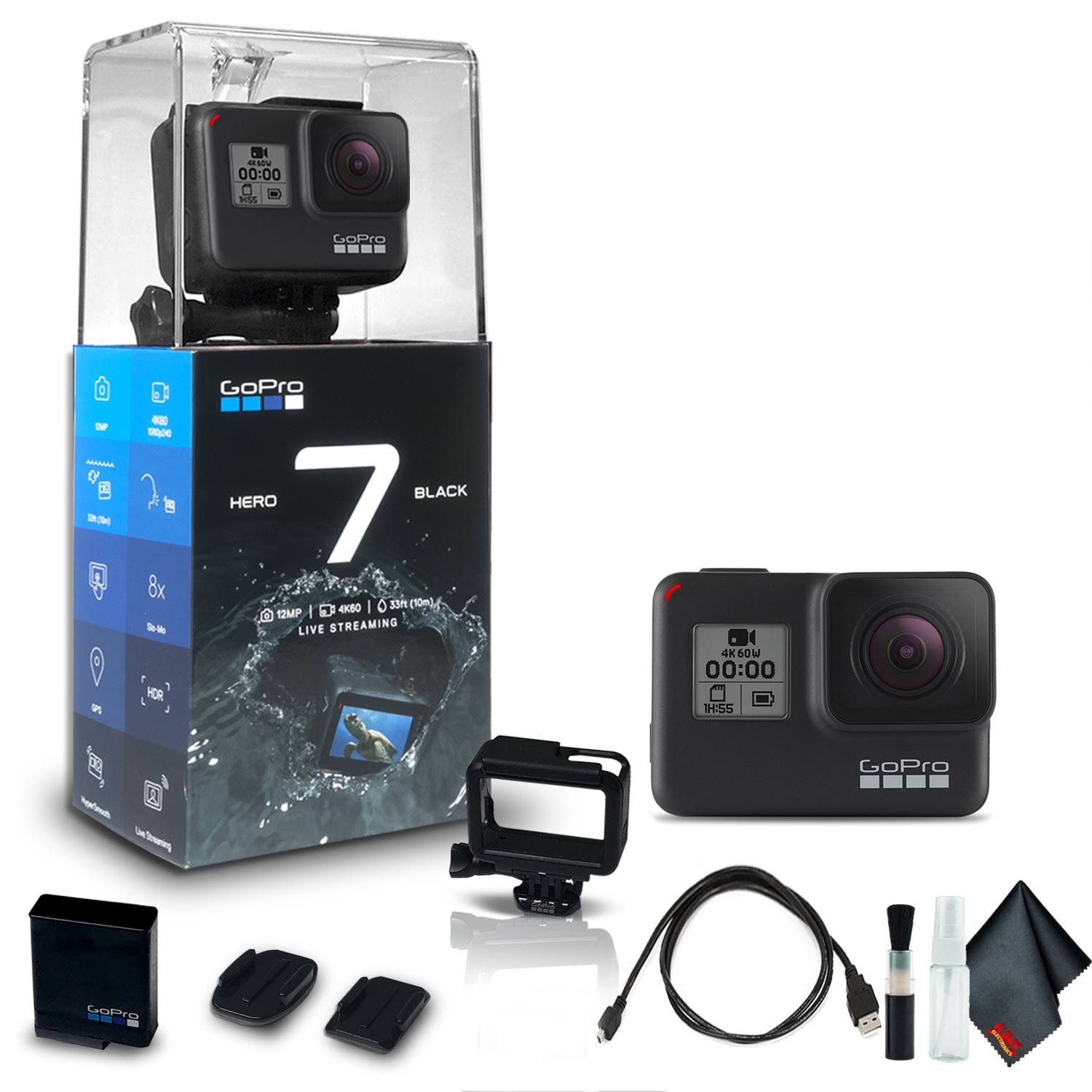 GoPro Hero7 Black - Waterproof Action Camera with Touch Screen, 4K HD Video
