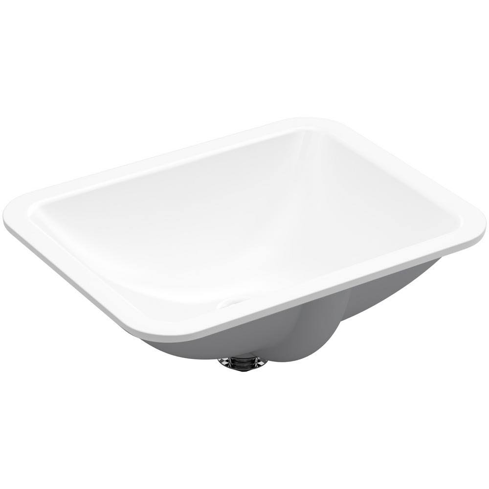 Kohler K-20000-0 Caxton Rectangle Bathroom Sink White