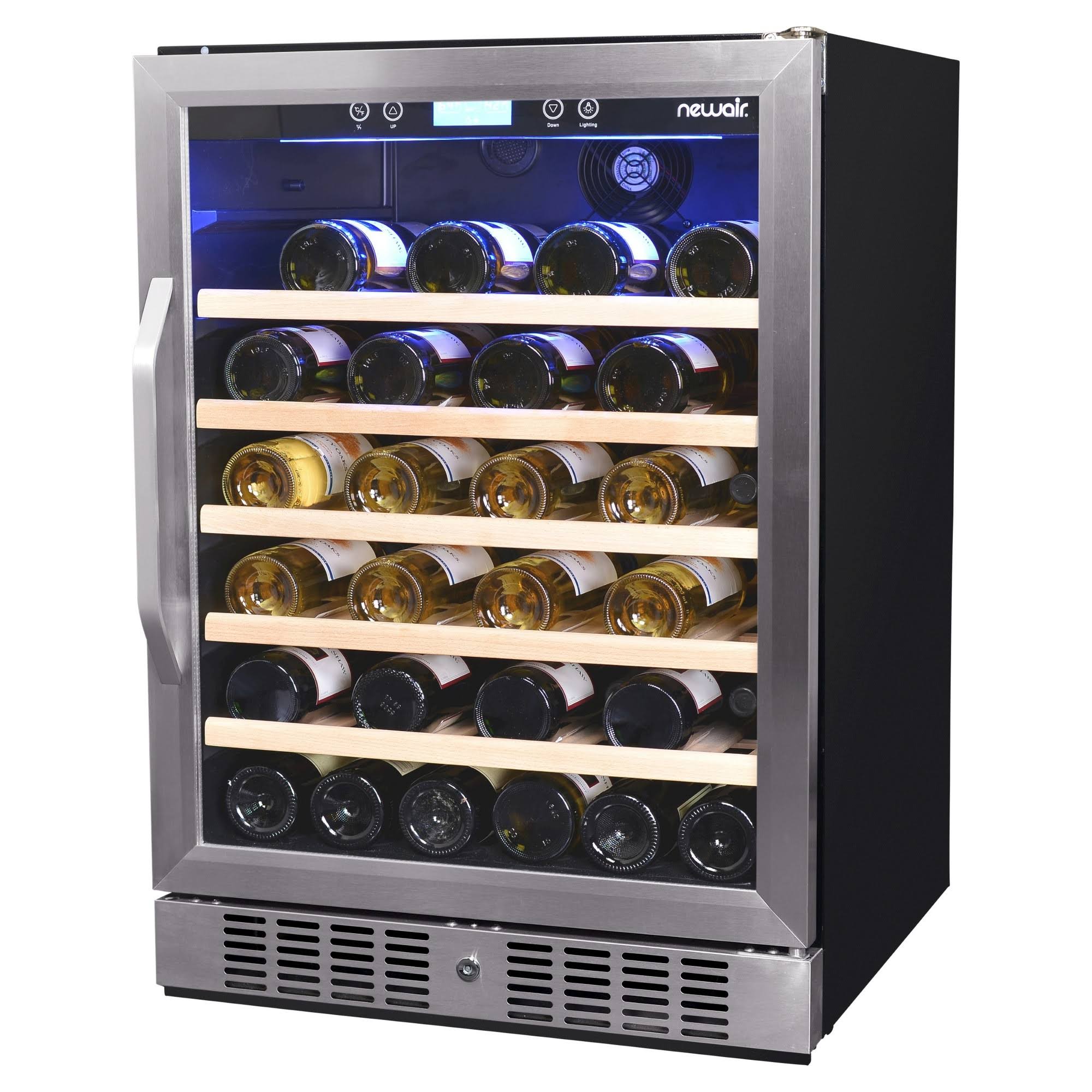 NewAir AWR-520SB 52-Bottle Wine Cooler - 23.5x22 - Stainless Steel/Black