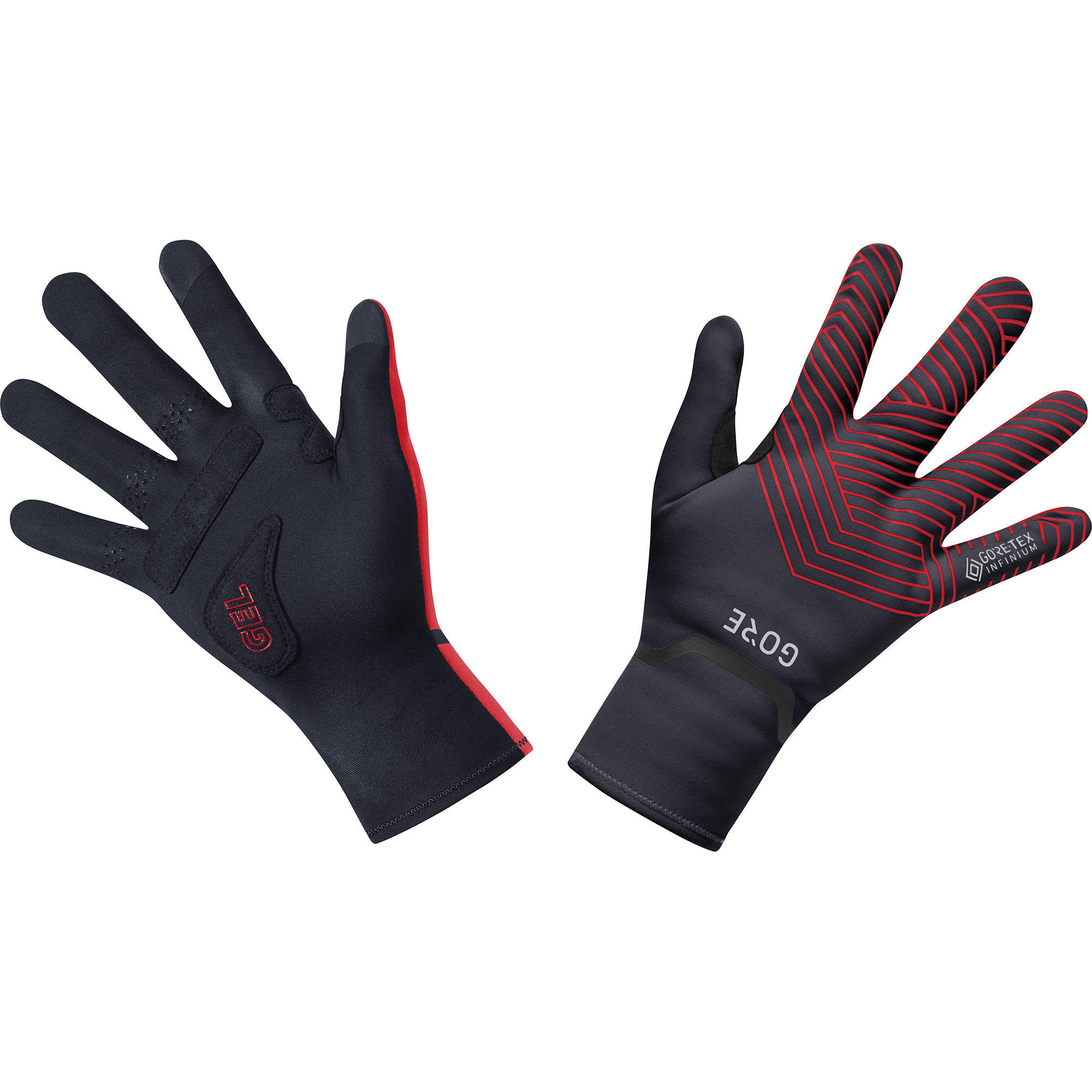 Gore C3 GORE-TEX INFINIUM Stretch Mid Gloves - Black Red