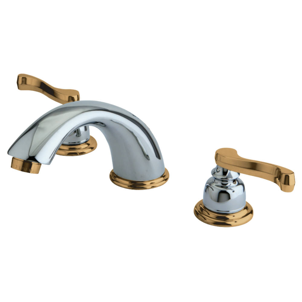 KB8964FL Kingston Brass Chrome/Polished Brass Widespread Bathroom Faucet with Pop-Up