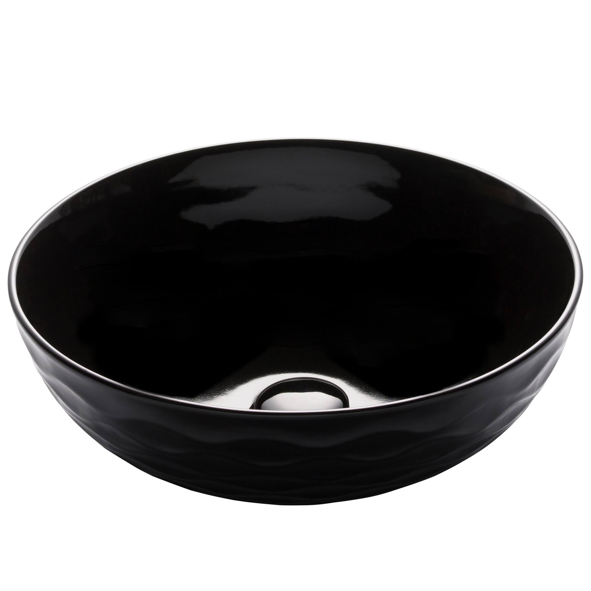Kraus Viva Round Porcelain Ceramic Vessel Bathroom Sink - Black