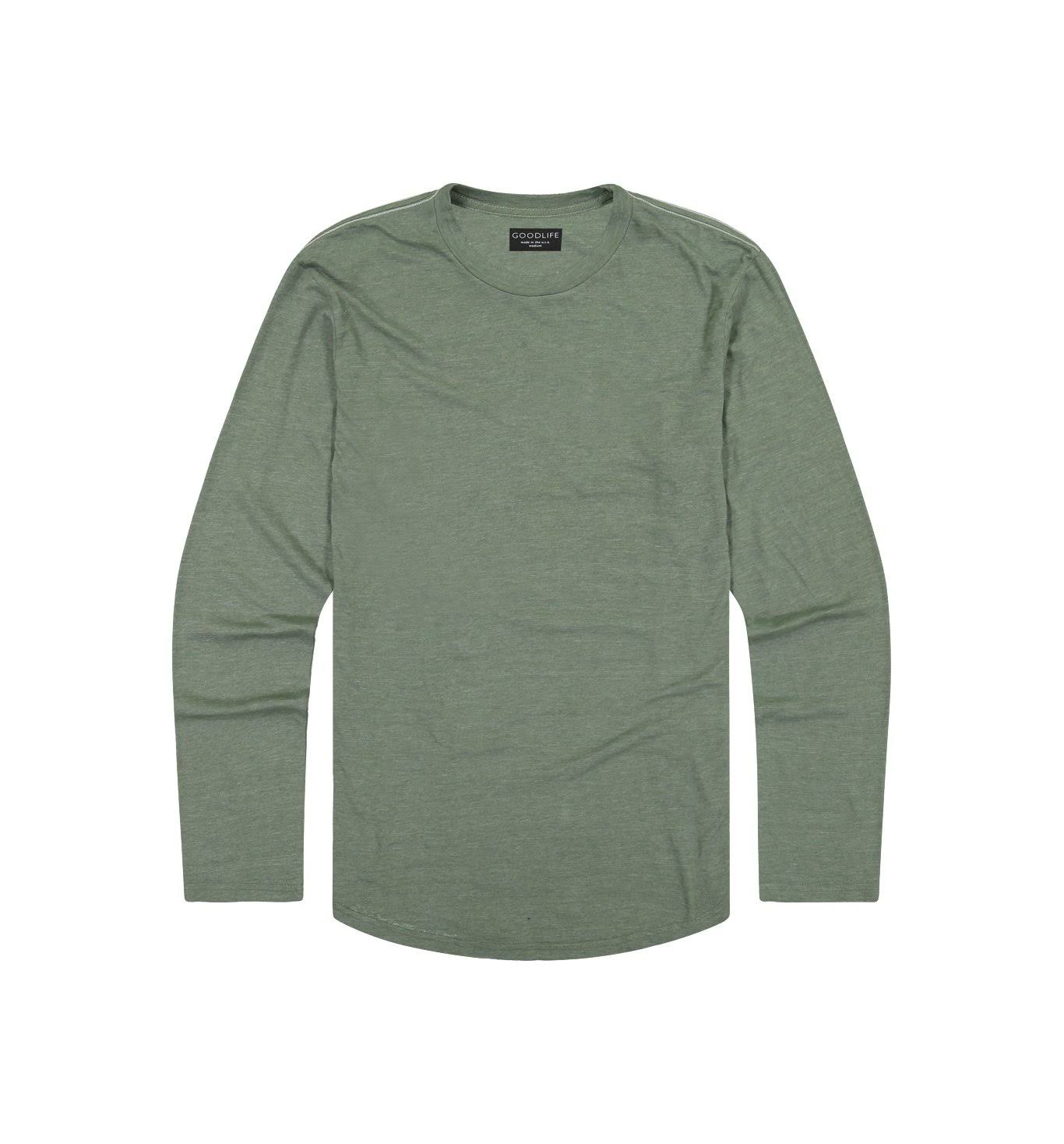 Goodlife Men&s Tri-Blend L/S Scallop Crewneck T-Shirt | Laurel