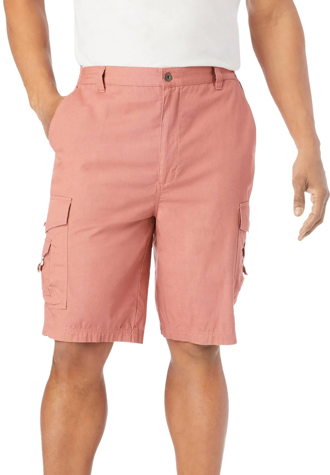 Men&s Big u0026 Tall 10x22 Canyon Cargo Shorts by KingSize in Mineral Red (Size 50)