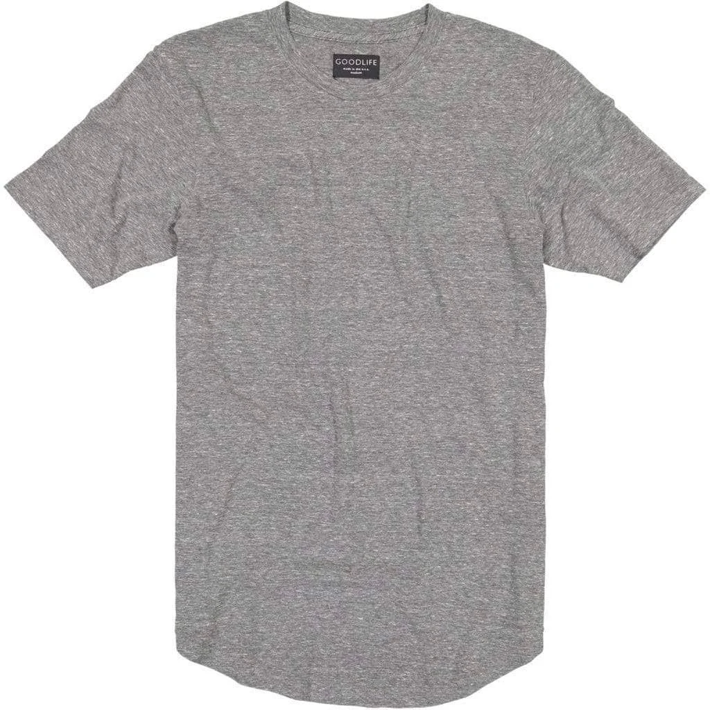 Men&s Goodlife Triblend Scallop Crewneck T-Shirt, Size XX-Large - Grey