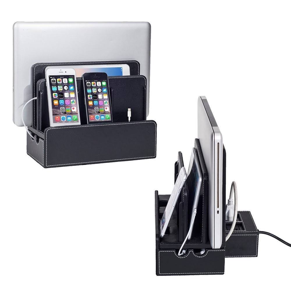 The Original Multi Charging Station , Black Leatherette / with USB+AC Hub +$50.00