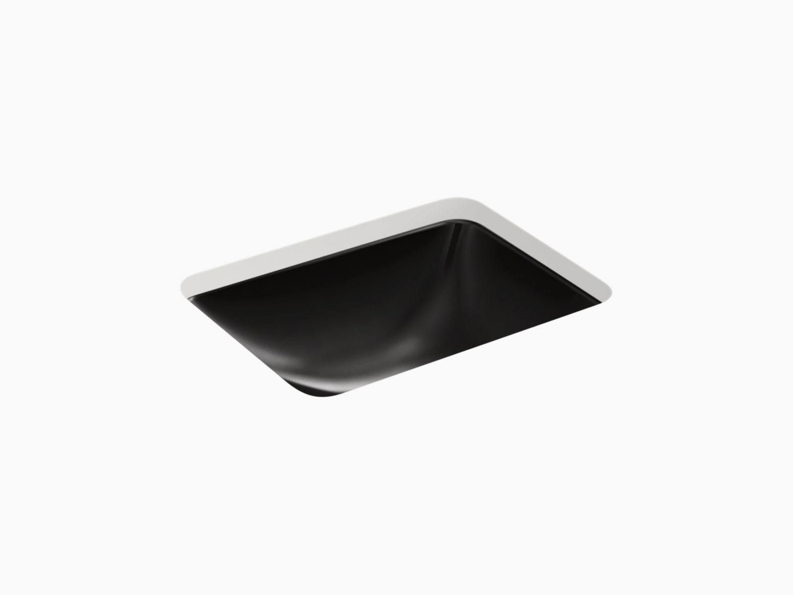 Kohler K-20000-7 Black Caxton Rectangle 20-5/16 in. Undermount Bathroom Sink