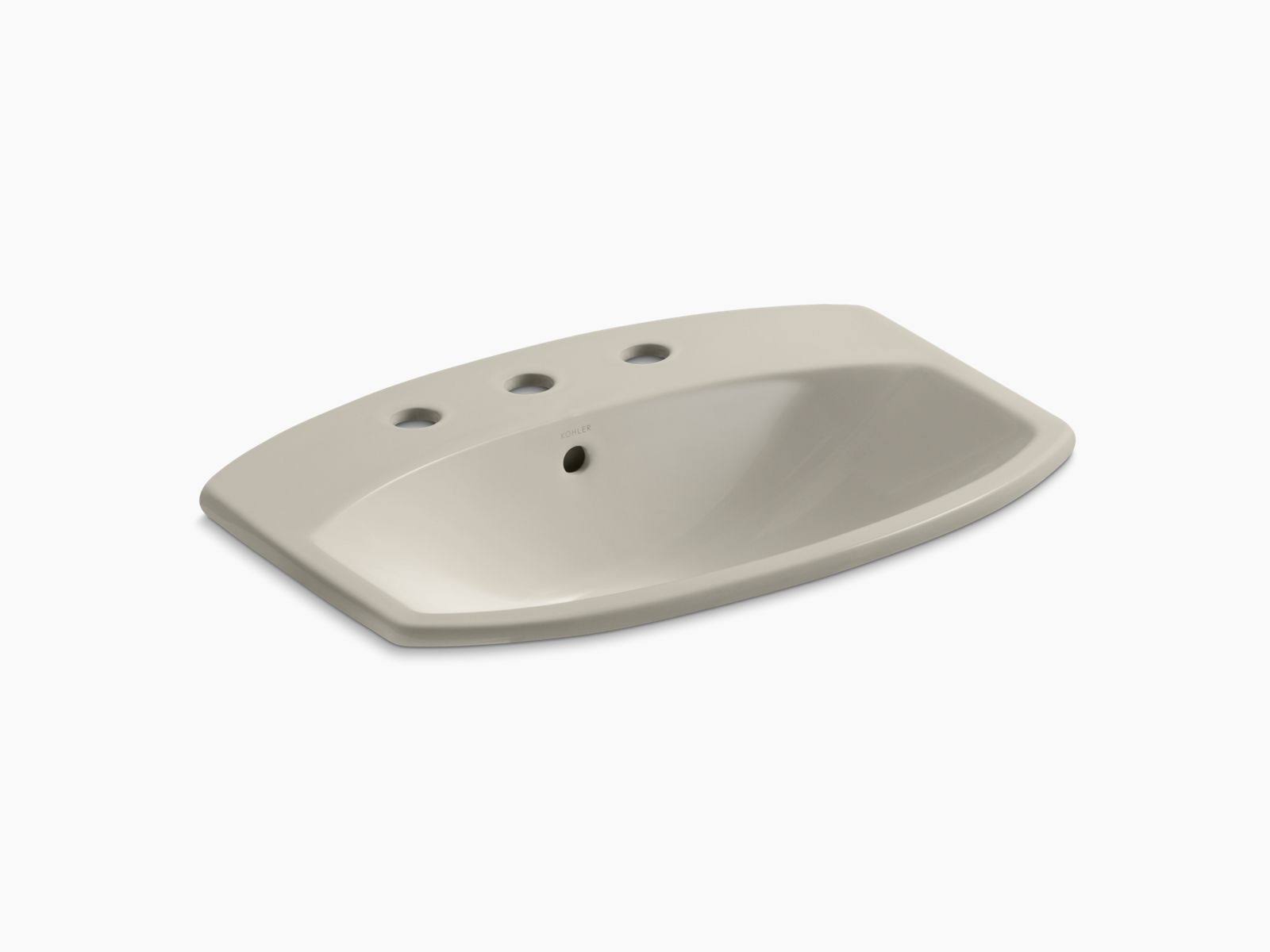 Kohler K-2351-8-G9 Cimarron 23x22 Drop in Bathroom Sink - Sandbar