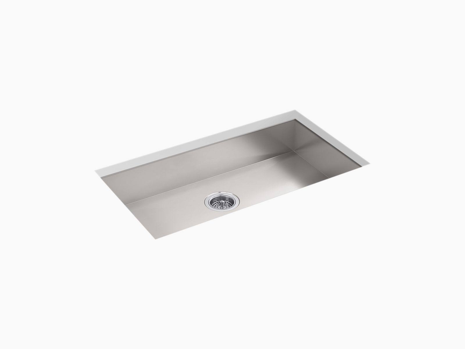 Kohler 25939-NA Vault 32x22 x 18-5/16x22 x 5-7/9x22 Undermount Large Single-Bowl Kitchen Sink with No Faucet Holes