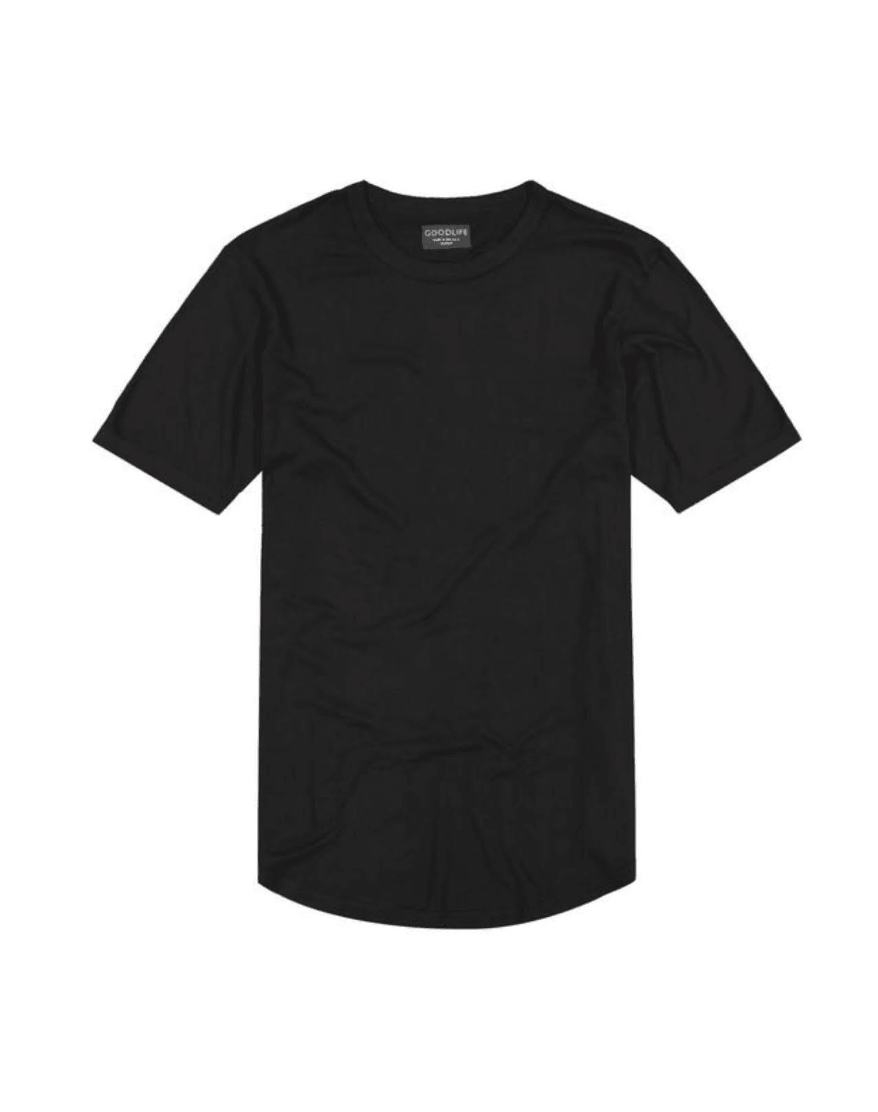 Supima Scallop Crew Black / S