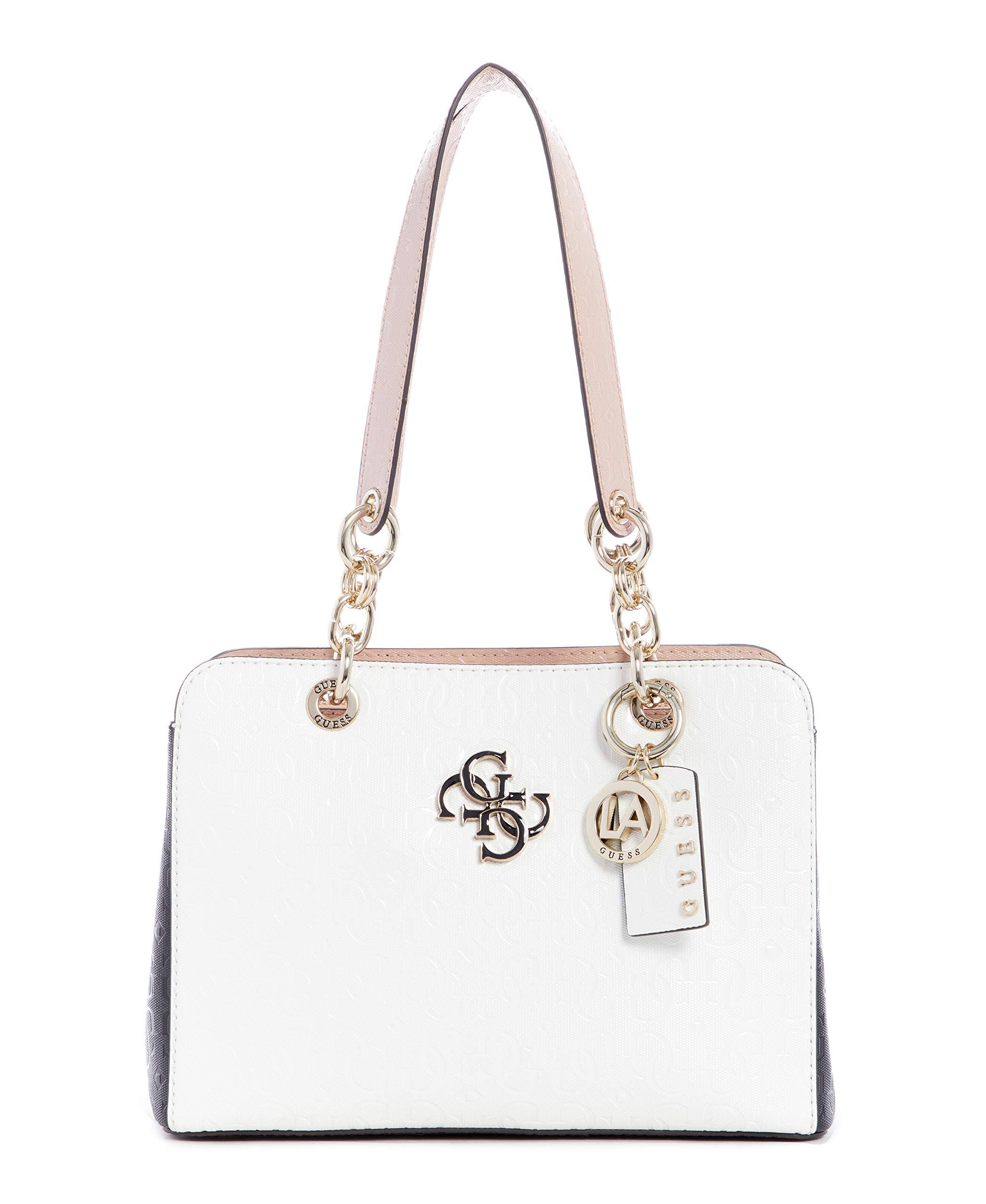 Guess Albury Small Girlfriend Satchel - White