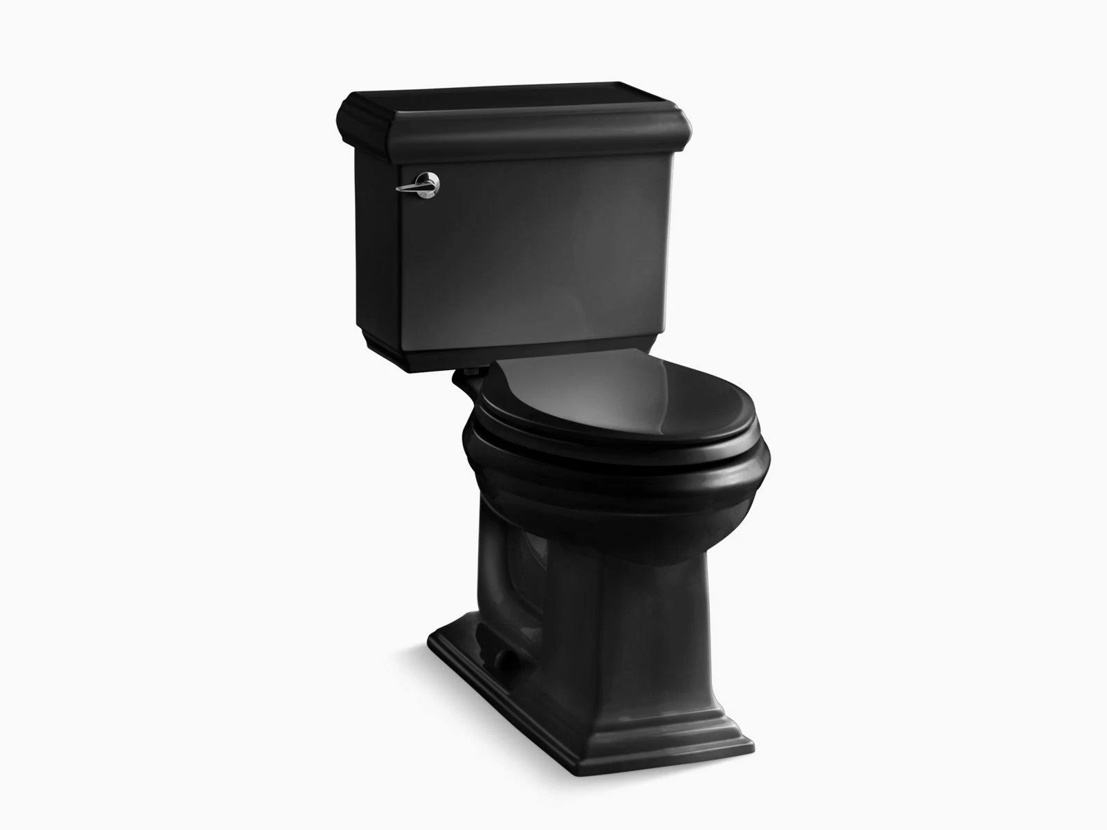 Kohler K-3816-7 Memoirs Comfort Height Two-Piece Elongated 1.28 GPF Toilet with Classic Design, Black Black