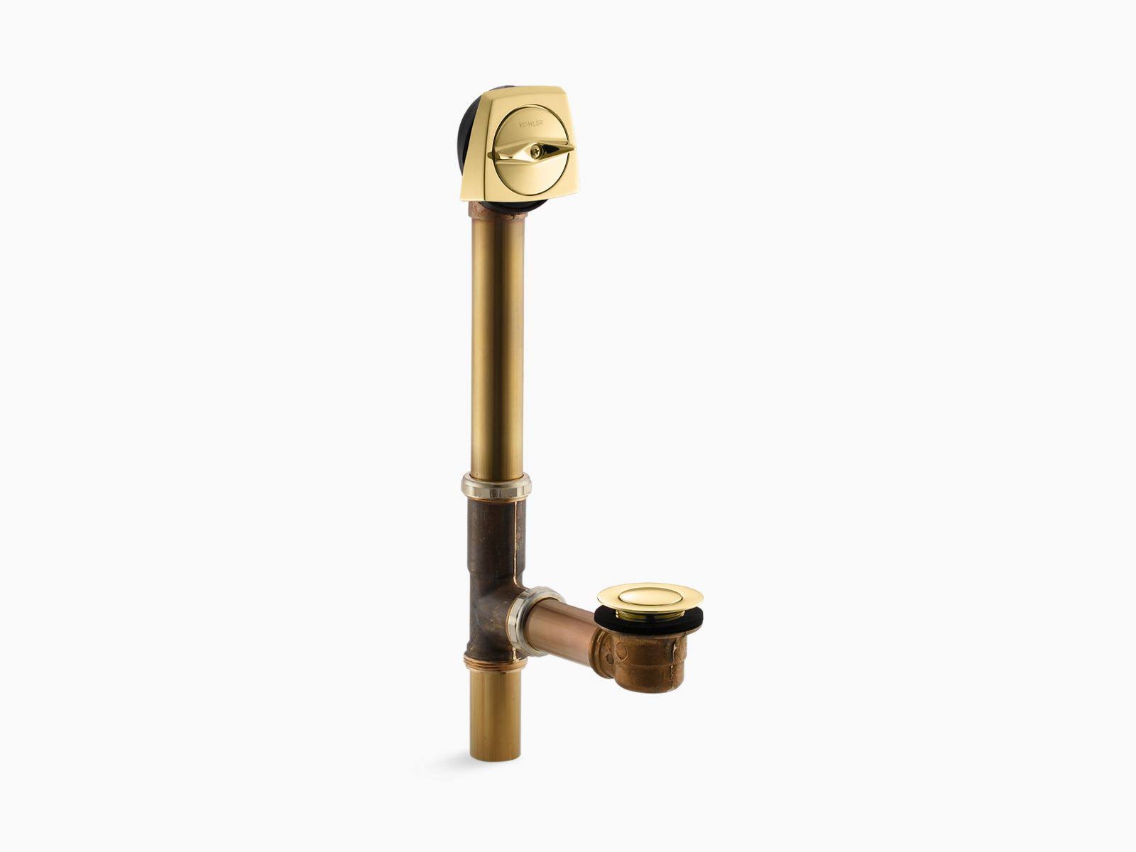 Kohler K-7160-TF-PB Clearflo 1-1/2-Inch Adjustable Pop-Up Drain, Vibrant Polished Brass