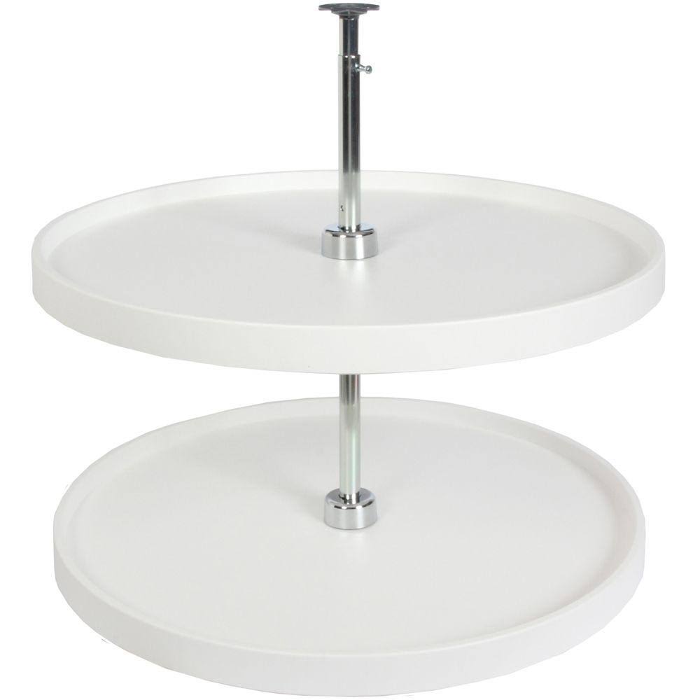 Knape u0026 Vogt PFN24ST-W 24x22 Plastic Full Round 2-Shelf Lazy Susan Set, White