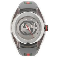 Gucci Unisex Sync Rubber Grey 46mm Watch Ya137109, Adult Unisex, Size: One size, Silver