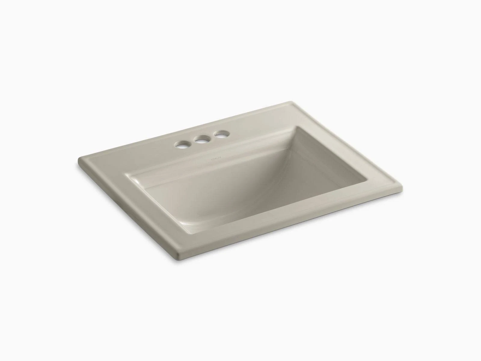 KOHLER K-2337-4-G9 Memoirs Stately Drop-In Bathroom Sink with 4 In. Centerset Faucet Holes, Sandbar