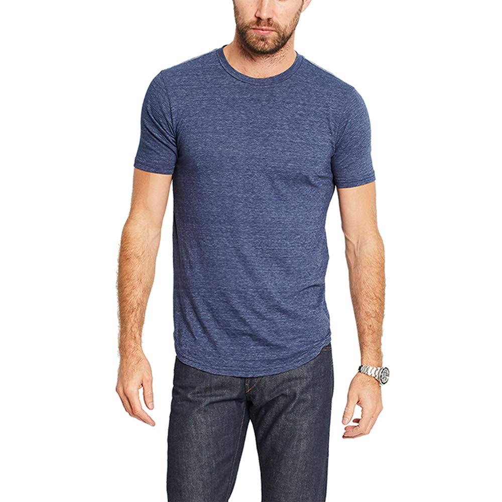 Men&s Goodlife Triblend Scallop Crewneck T-Shirt, Size Large - Blue