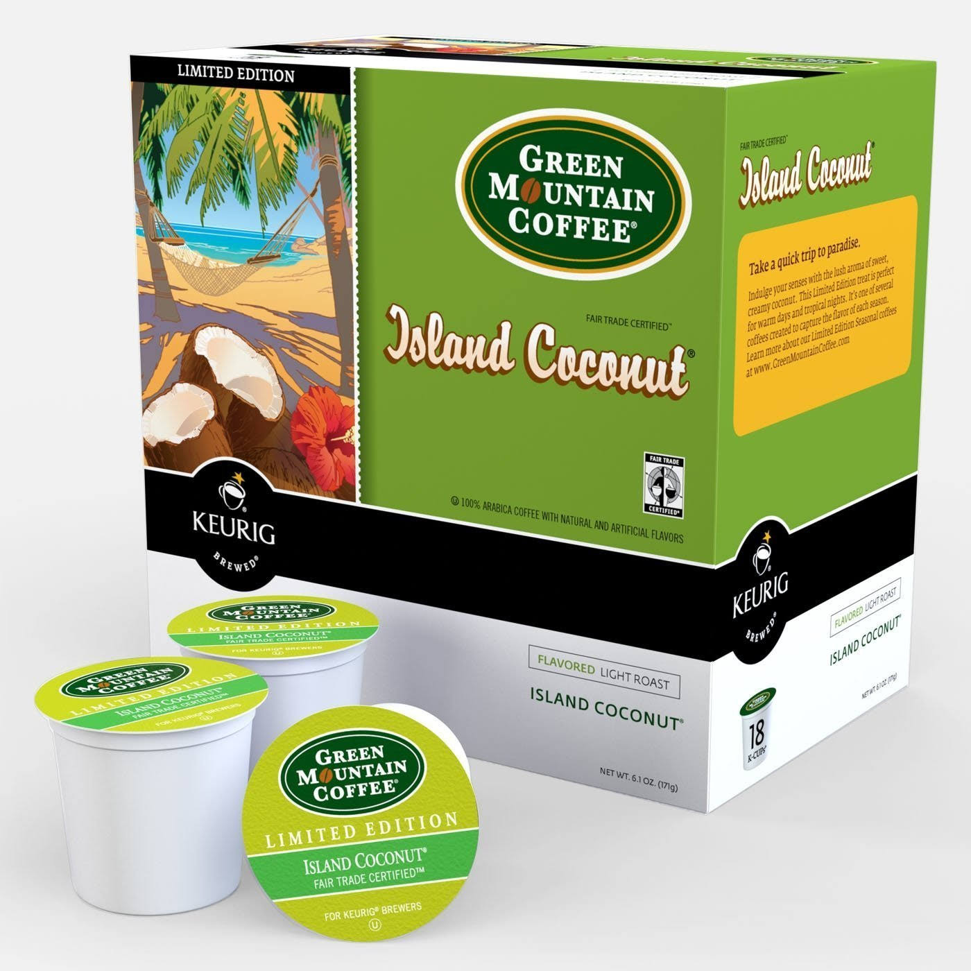 Keurig Green Mountain Island Coconut K-Cup Packs 48-Count