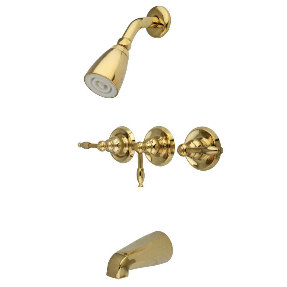 Kingston Brass KB232KL Magellan Tub u0026 Shower Faucet, Polished Brass