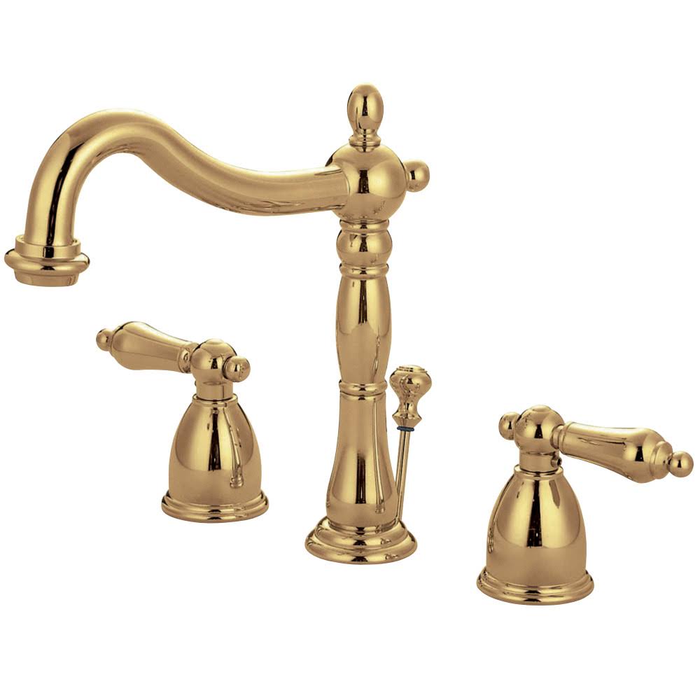 Kingston Brass Heritage 8 in. Widespread Bathroom Faucet, Polished Brass