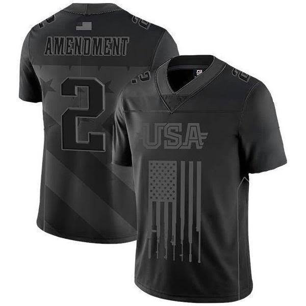 Greater Half Blacked-Out 2nd Amendment Football Jersey - Greater Half 4XL