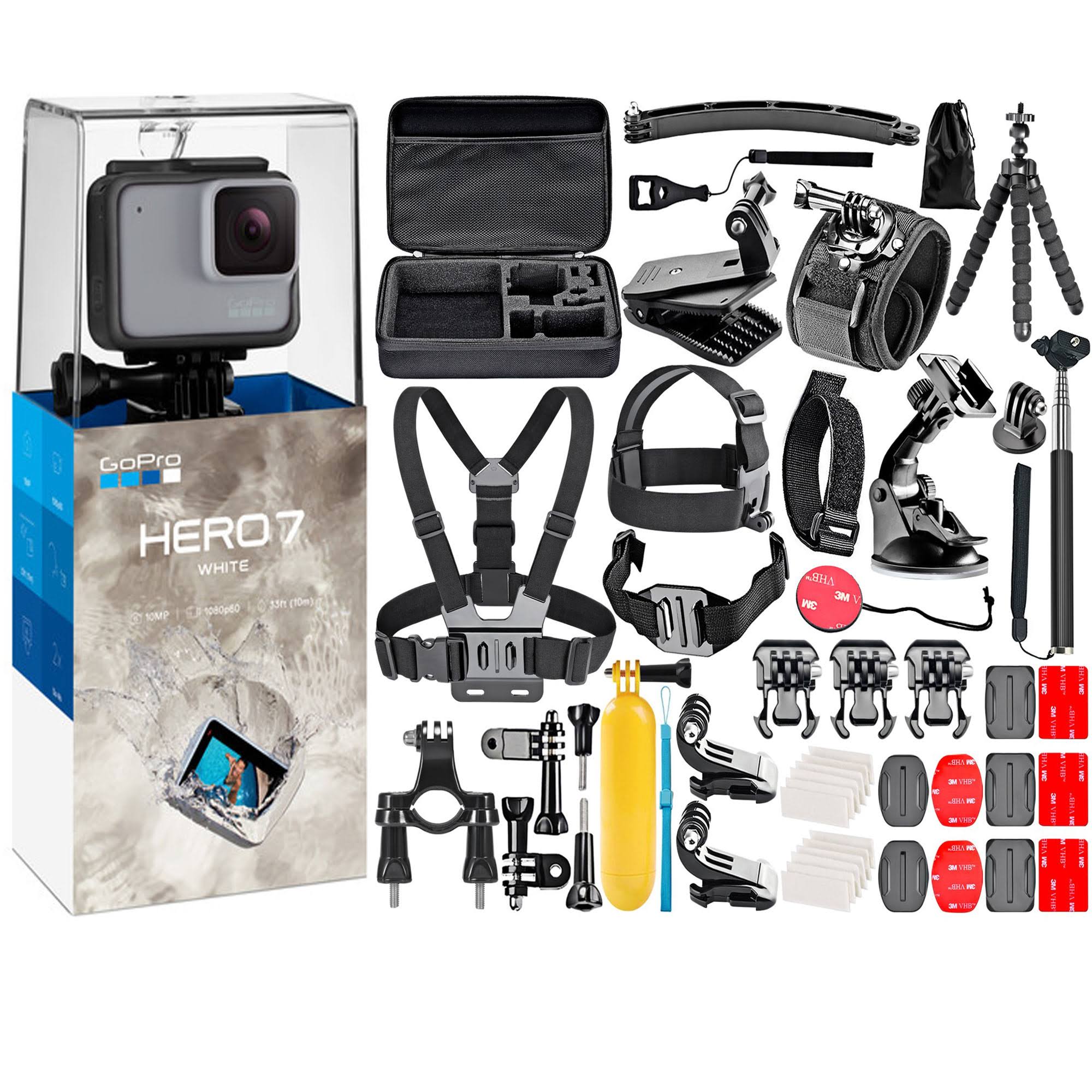 GoPro Hero7 White with 50-in-1 Action Camera Accessory Kit