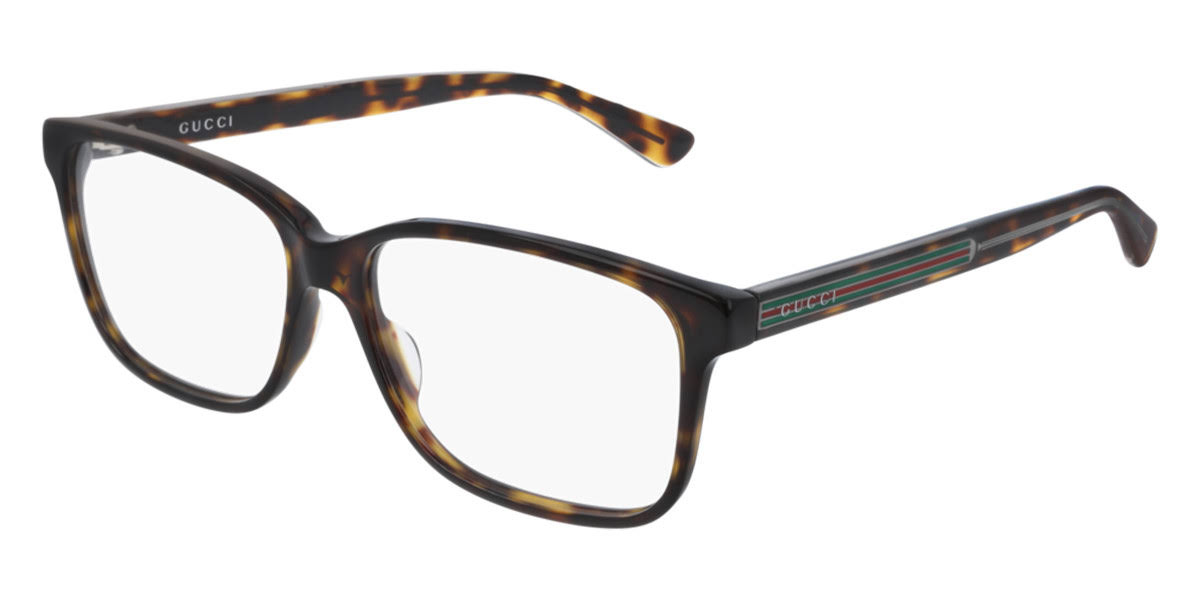 Gucci Web GG0530O Eyeglasses 005 - Havana/Crystal Men