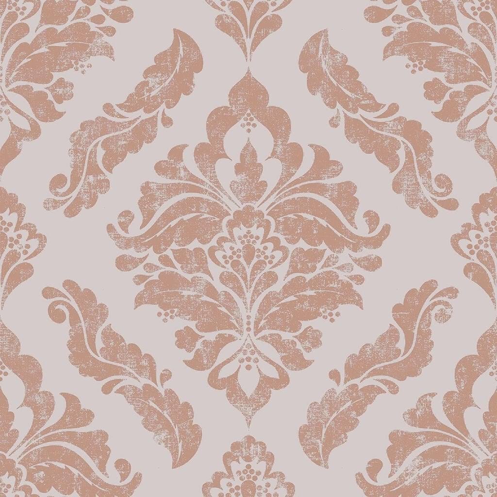 Boutique Damaris Rose Gold Wallpaper in Pink | 104260