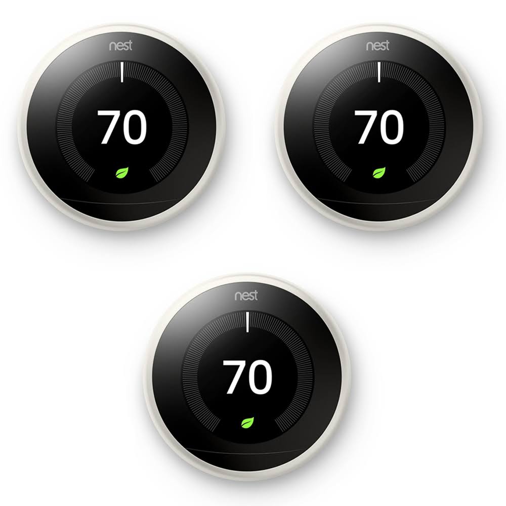Nest Learning Thermostat 3rd Generation White 3 Pack (T3017US)
