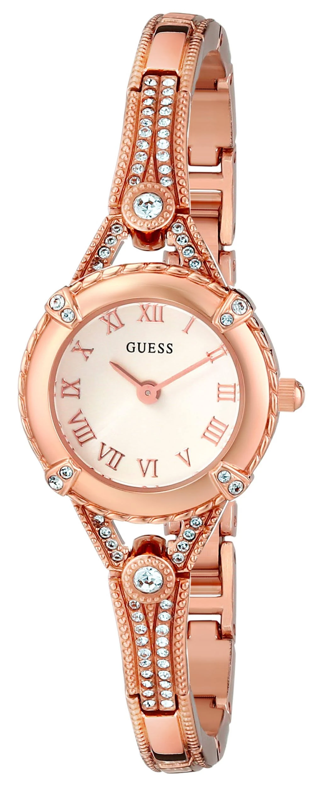 Guess Women&s U0135L3 Petite Embellished Crystal Rose Gold-Tone Watch