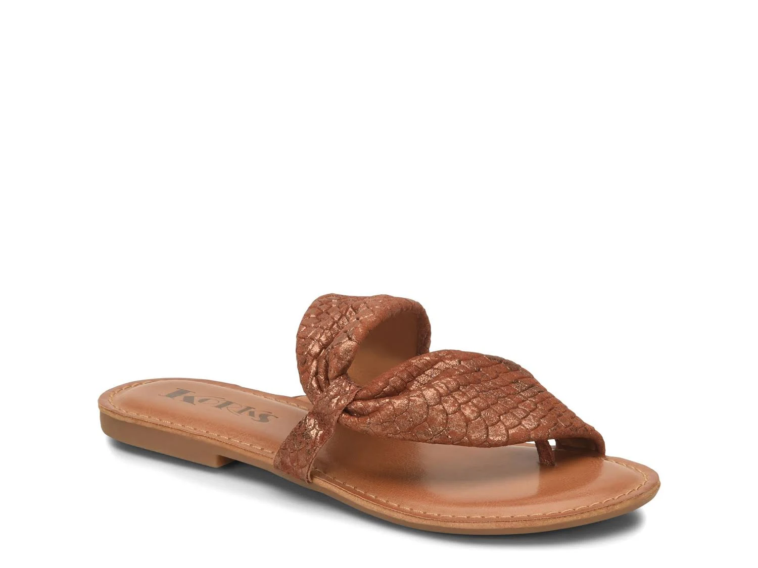 Korks Rachelle Sandal - Women&s - Rust Snake Print Suede - Flat