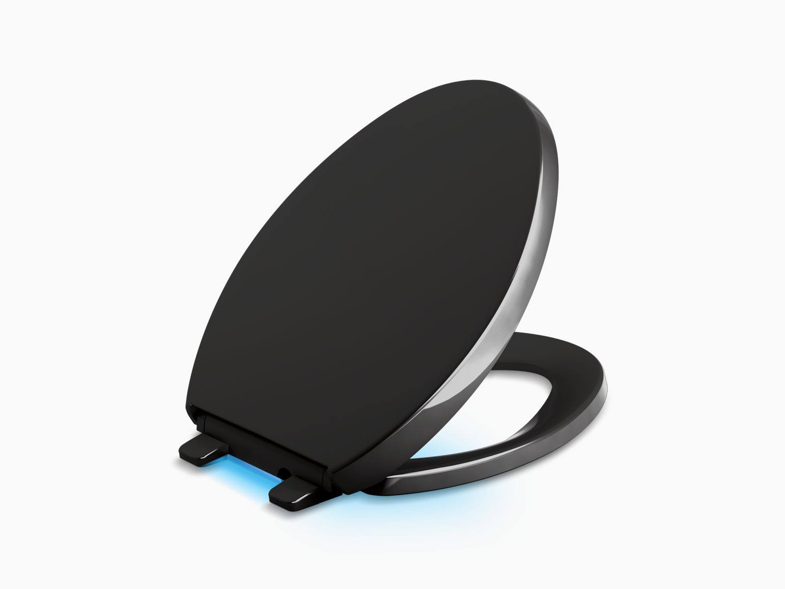 Kohler K-75792-7 Reveal Nightlight Quiet-Close with Grip Tight Elongated Toilet Seat - Black