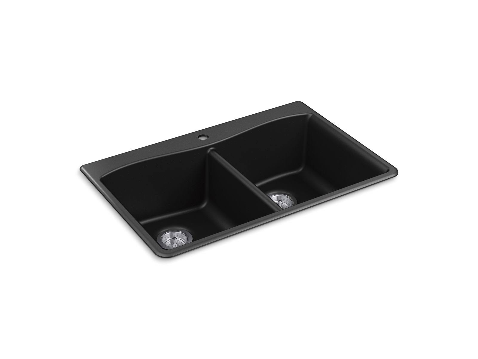 Kennon 33x22 x 22x22 x 9-5/8x22 Neoroc Top-mount/undermount Double-Equal Kitchen Sink