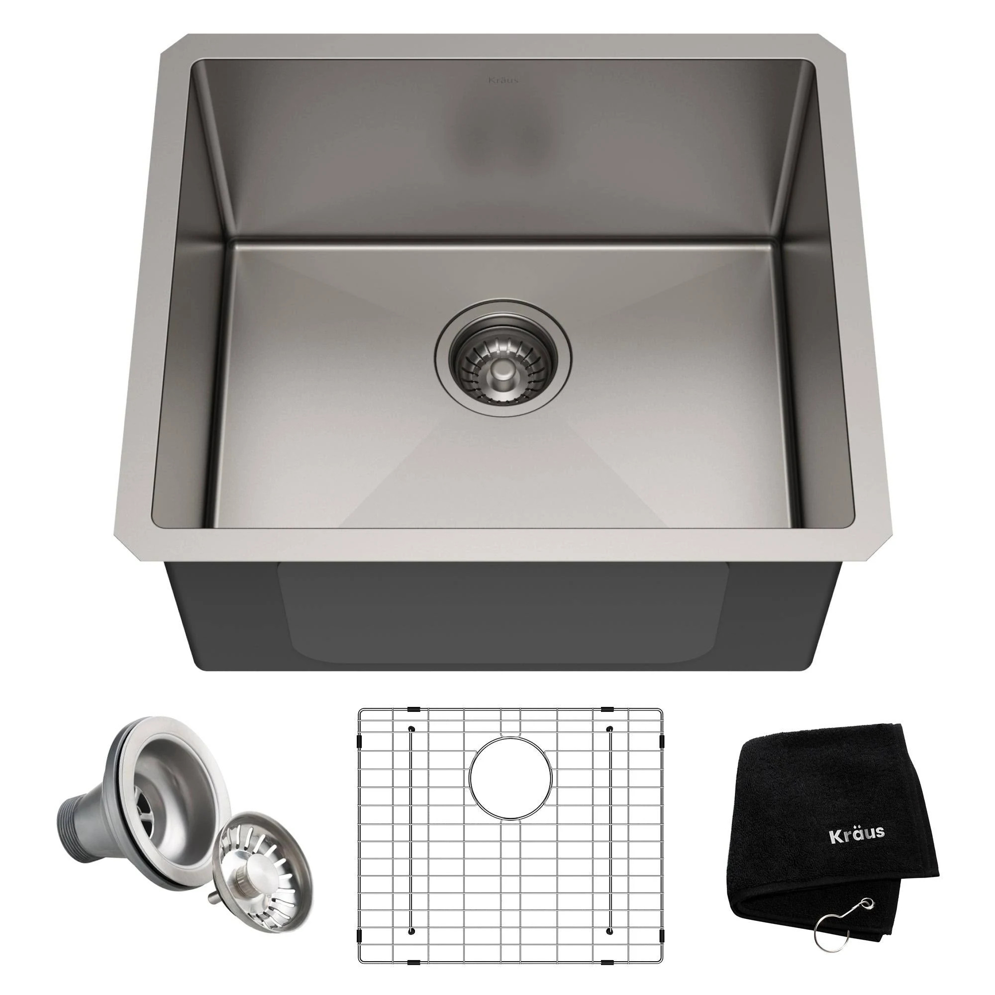 Kraus Standart Pro Undermount Single Bowl Stainless Steel Kitchen Sink - 21 inch (21x22L x 18x22W x 10.5x22D)