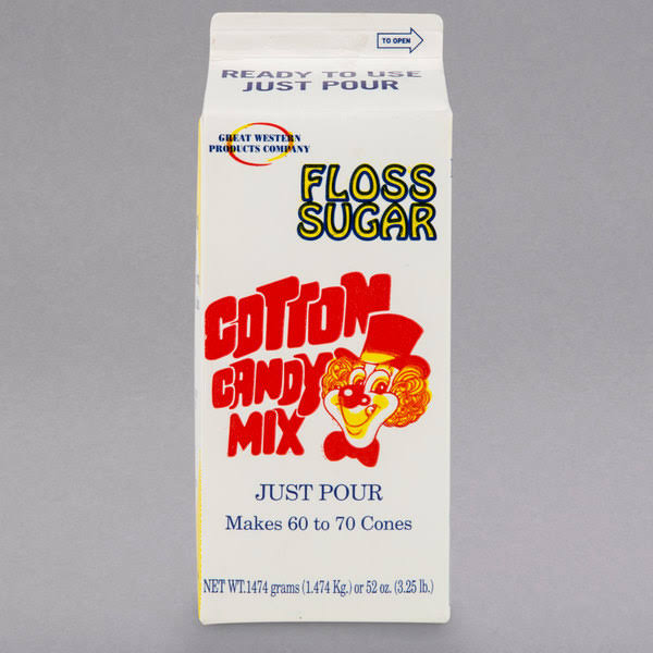 Great Western 1/2 Gallon Carton Green Lime Cotton Candy Floss Sugar - 6/Case 16050