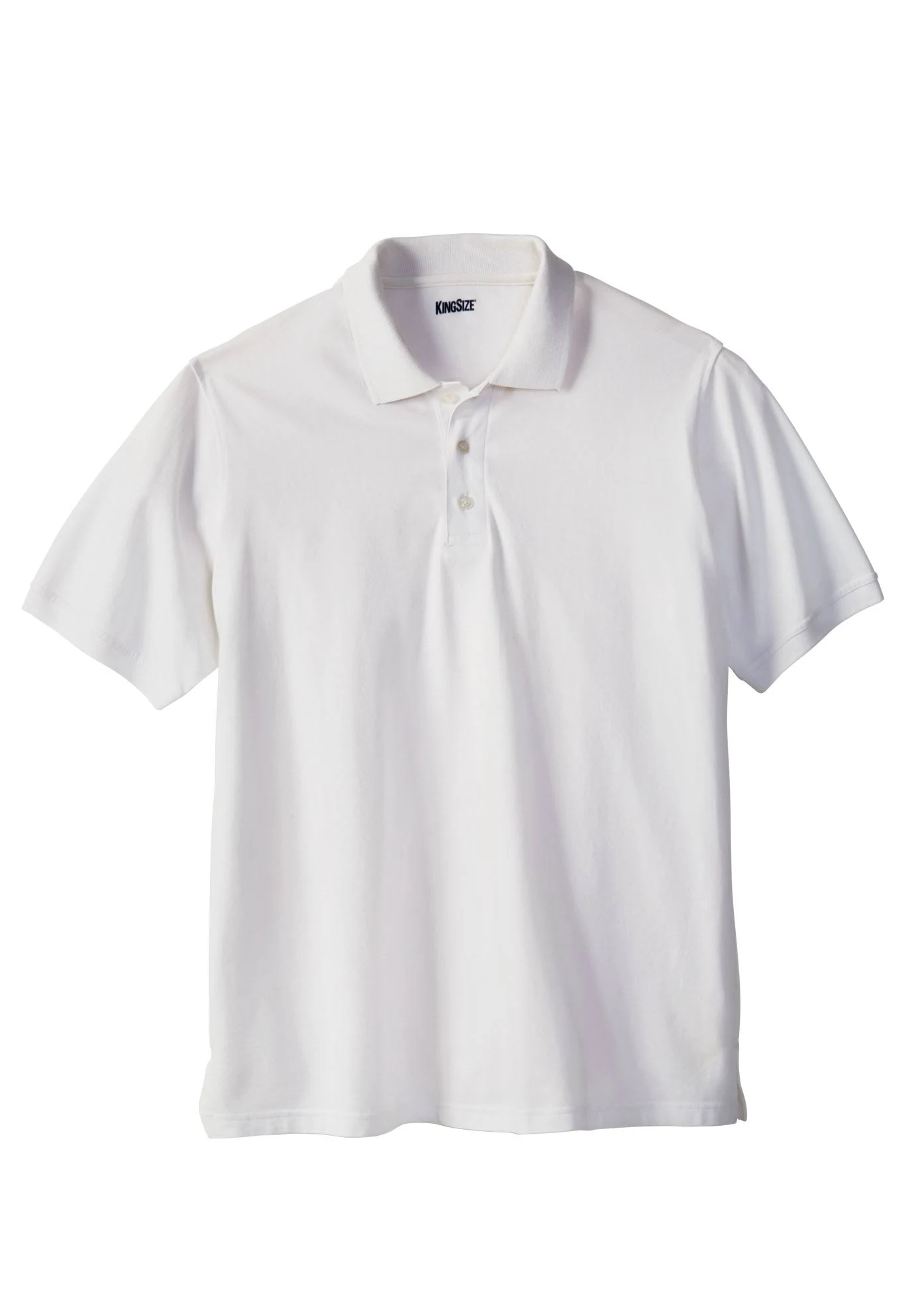 Men&s Big u0026 Tall Pique Polo Shirt by KingSize in White (Size 3XL)